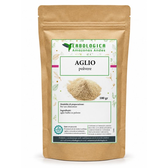 Aglio in Polvere Erbologica Amazonas Andes 100 g Confezione di aglio in polvere Erbologica Amazonas Andes da 100 g