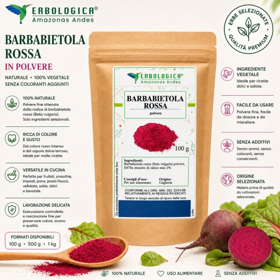 Barbabietola rossa in polvere Barbabietola rossa in polvere per frullati impasti dolci e ricette salate