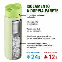 Borraccia Termica Premium con Infusore da Tè Rimovibile 500 ml