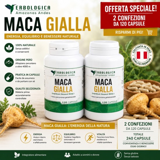 Maca Peruviana Capsule – 2 confezioni in offerta Maca Peruviana Capsule – 2 confezioni in offerta