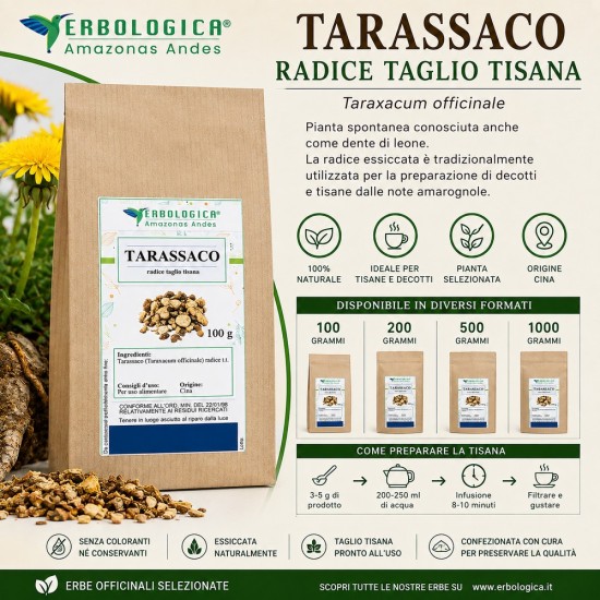 tarassaco Radice Taglio Tisana Taraxacum officinale Naturale Tarassaco Radice Taglio Tisana Taraxacum officinale essiccato per tisane e decotti
