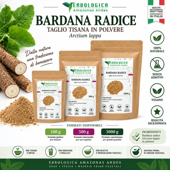 Bardana Radice in Polvere – Arctium lappa 100 g 500 g 1 kg Bardana Radice in Polvere – Arctium lappa 100 g 500 g 1 kg