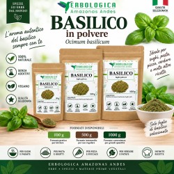 Basilico in Polvere – Ocimum basilicum 100 g 500 g 1 kg Basilico in Polvere – Ocimum basilicum 100 g 500 g 1 kg