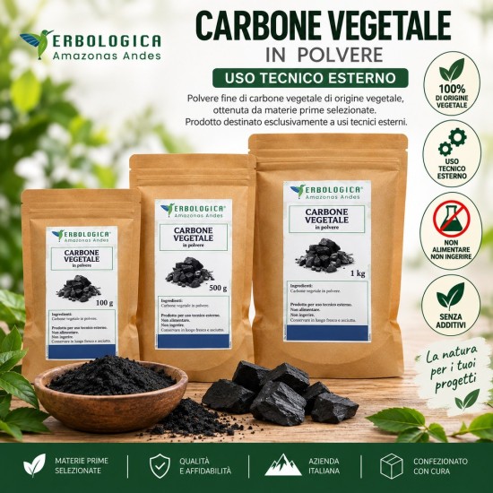 Carbone vegetale polvere