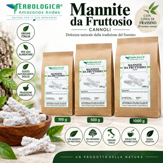Mannite Cannoli con Manna da Frassino 30% – 100 g 500 g 1 kg Mannite Cannoli con Manna da Frassino 30% – 100 g 500 g 1 kg