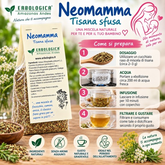 Tisana Neomamma Allattamento Galega Finocchio Erbologica Tisana neomamma con galega finocchio anice cumino e fieno greco