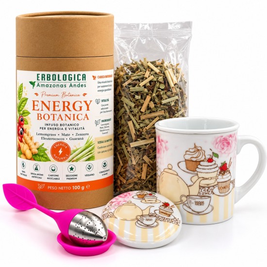 Kit Regalo Energy Botanica con Tisaniera e Infusore – Idea Regalo Natale Kit Regalo Energy Botanica con Tisaniera e Infusore – Idea Regalo Natale