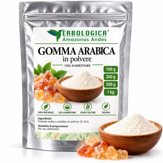 Gum arabic powder, also known as acacia gum