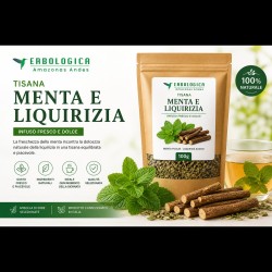 Tisana menta e liquirizia naturale 100 g infuso rinfrescante