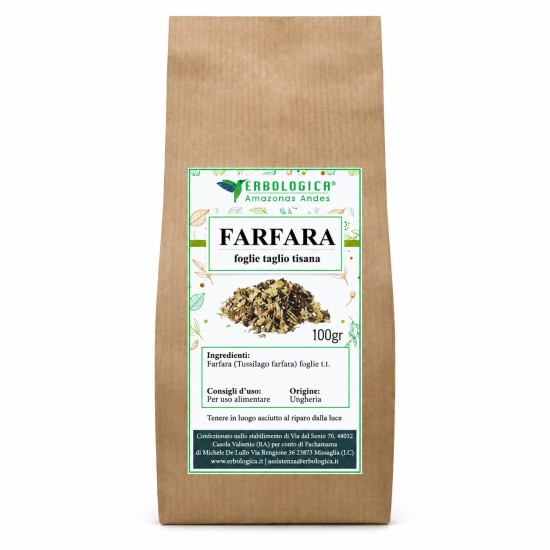 Farfara foglie essiccate taglio tisana 100 g Erbologica Amazonas Andes