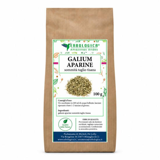 Galium Aparine Sommità Taglio Tisana 100gr – Erbologica Amazonas Andes Galium Aparine sommità taglio tisana 100gr in confezione Erbologica Amazonas Andes