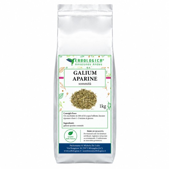 Galium Aparine Sommità 1kg – Erbologica Amazonas Andes Confezione da 1kg di Galium Aparine sommità Erbologica Amazonas Andes, erba essiccata per tisana