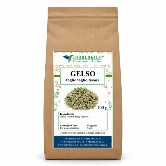 Gelso Foglie Taglio Tisana 100 g – Erbologica Amazonas Andes Confezione Gelso foglie taglio tisana 100 g Erbologica Amazonas Andes