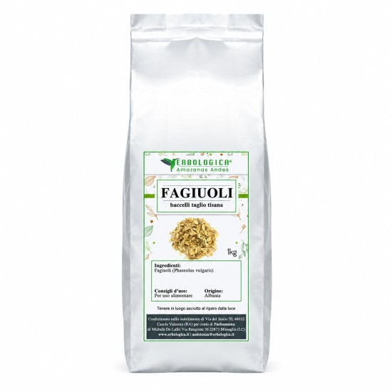 Fagiuoli Baccelli Taglio Tisana 1 kg - Erbologica Confezione Fagiuoli Baccelli Taglio Tisana 1 kg Erbologica Amazonas Andes