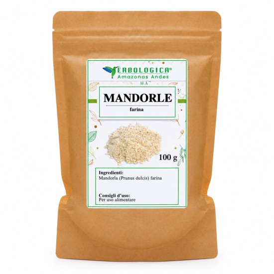 Farina di Mandorle Naturale 100 g - Erbologica Farina naturale di mandorle 100 g per uso alimentare Erbologica Amazonas Andes