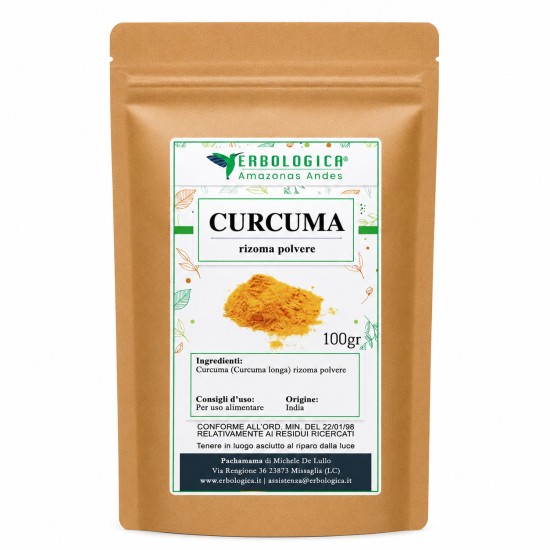 Curcuma in Polvere Premium 100gr Erbologica Amazonas Andes Curcuma in Polvere Premium 100gr (Curcuma longa) Erbologica Amazonas Andes per uso alimentare