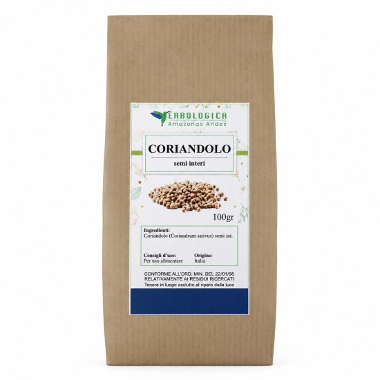 Coriandolo Semi Interi 100 g Erbologica Amazonas Andes Confezione Coriandolo Semi Interi 100 g Erbologica Amazonas Andes