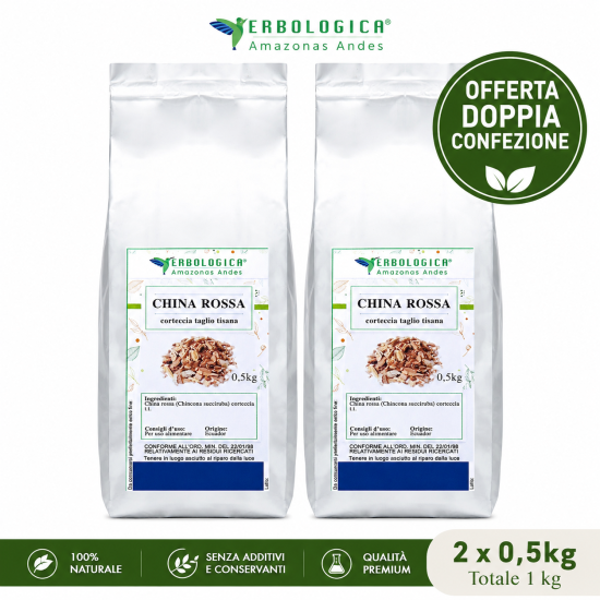doppia confezione china rossa corteccia 500 grammi