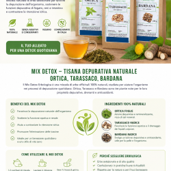 Mix Detox Naturale Erbologica – Ortica Tarassaco Bardana 300 g