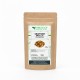 Sacchetto di carta kraft Erbologica Amazonas Andes con Arancio Dolce scorze taglio tisana 100 g ed etichetta botanica verde.