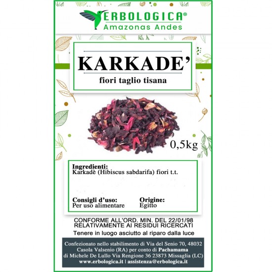 Karkadè fiori tisana 500 grammi Karkadè fiori tisana 500 grammi