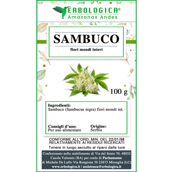 Sambuco fiori tisana 100 grammi Sambuco fiori tisana 100 grammi