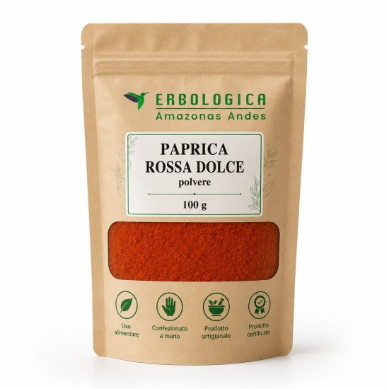 Paprika dolce in polvere per cucina e condimenti Paprika dolce in polvere rossa per insaporire patate, carne, verdure, salse, marinature e condimenti