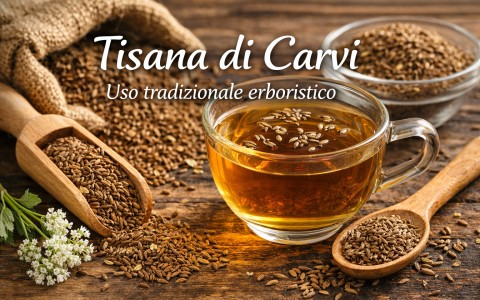 Tisana di carvi Carum carvi uso tradizionale erboristico
