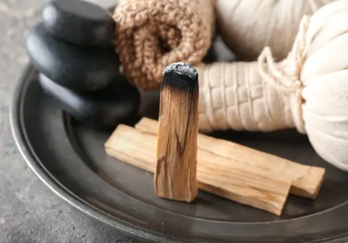 Supporto In Legno Per Palo Santo E Incenso Con Albero Della Vita - Portacandele E Bacchette Metalliche