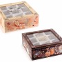 Scatola té/spezie in legno e vetro 9 scomparti