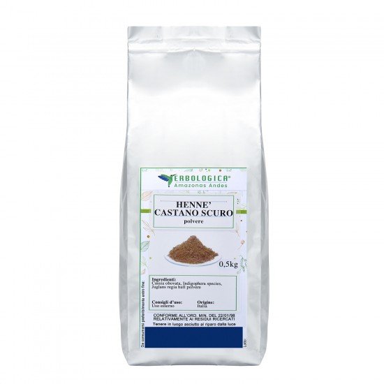 Henne castano scuro polvere naturale 500 grammi Henne castano scuro polvere naturale 500 grammi