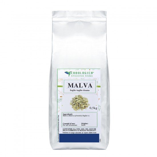 Mallow leaves cut herbal tea