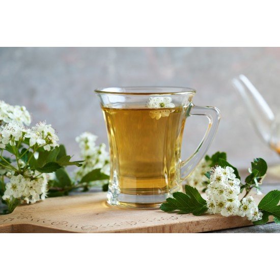 Hawthorn flowers and leaves herbal tea