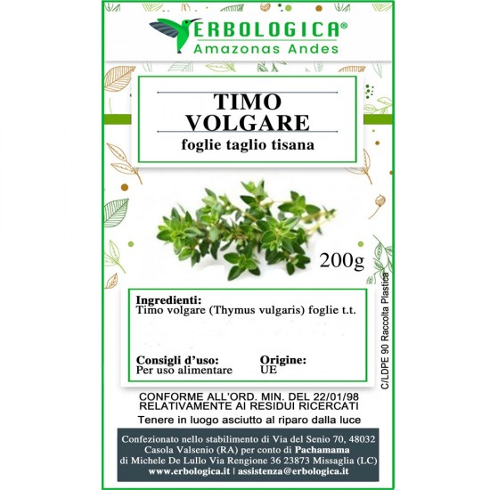 Timo volgare foglie e fiori tisana Timo volgare foglie e fiori tisana