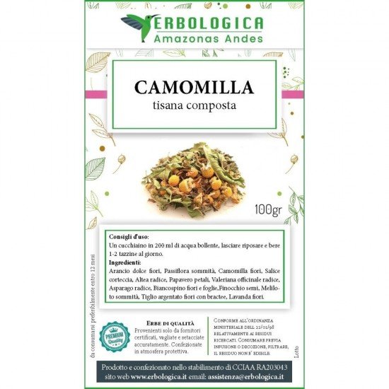 Chamomile herbal tea made up 