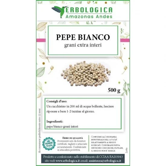 Pepe bianco in grani interi Pepe bianco in grani interi