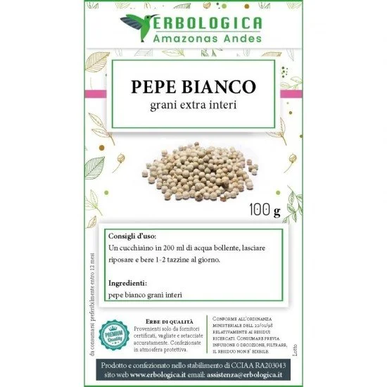 Pepe bianco in grani interi Pepe bianco in grani interi