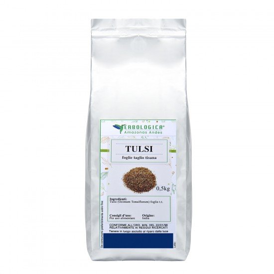 Tulsi leaves holy basil herbal tea cut