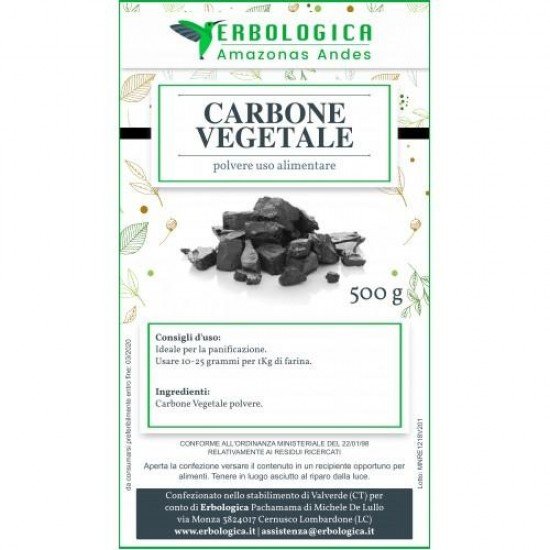 Carbone vegetale in polvere da 500g Carbone vegetale in polvere da 500g