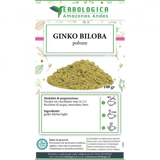 Ginkgo biloba in polvere 100 grammi Ginkgo biloba in polvere 100 grammi