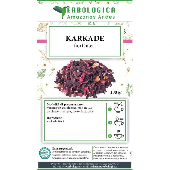 Karkade fiori tisana 100 grammi Karkade fiori tisana 100 grammi