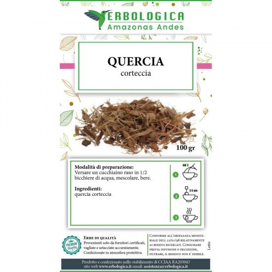 Quercia corteccia tisana 100 grammi Quercia corteccia tisana 100 grammi