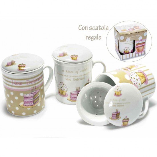 Porcelain cupcake tea pot with gift box