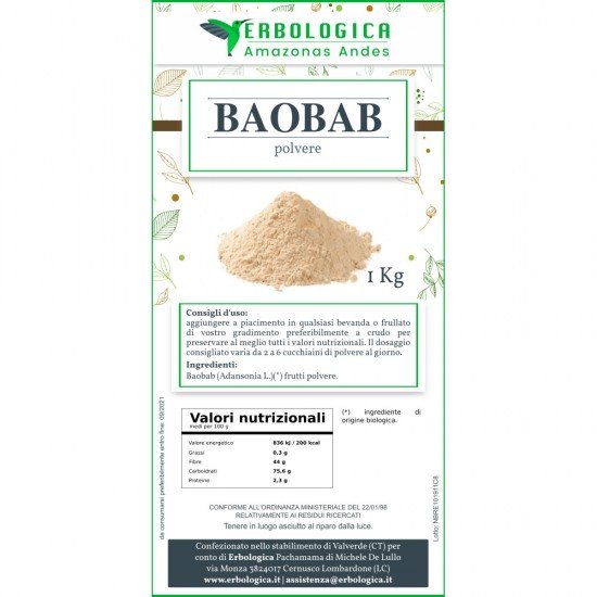 Baobab in polvere confezione da 1kg Baobab in polvere confezione da 1kg