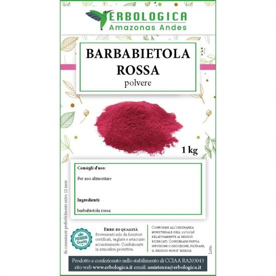 Barbabietola rossa in polvere confezione da 1 kg Barbabietola rossa in polvere confezione da 1 kg