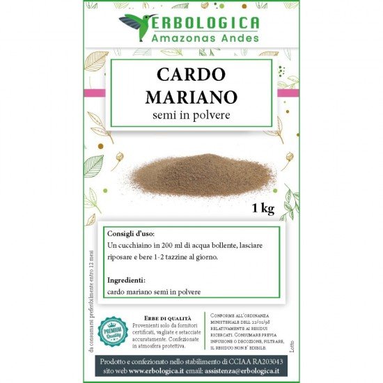 Cardo mariano semi in polvere 1 kg Cardo mariano semi in polvere 1 kg