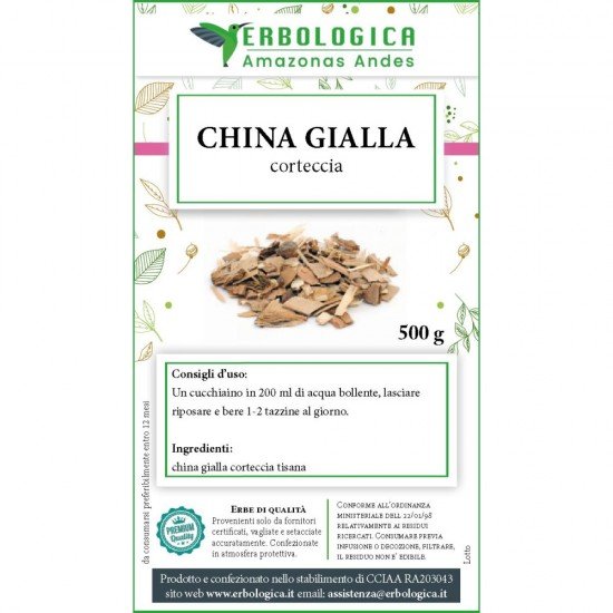 Cinchona yellow bark herbal tea cut (Chincona calisaya) Cinchona yellow bark herbal tea cut (Chincona calisaya)
