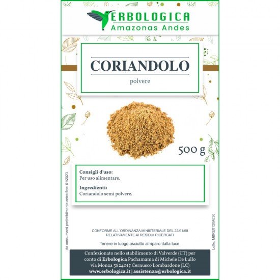 Coriandolo polvere tisana 500 grammi Coriandolo polvere tisana 500 grammi