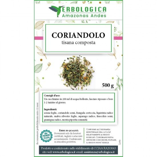 Coriander herbal tea made up 500 grams