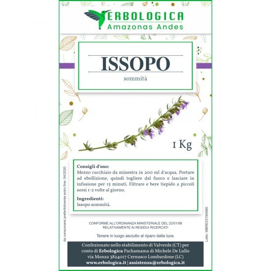 Hyssop flowers and leaves herbal tea cut 1 kg
